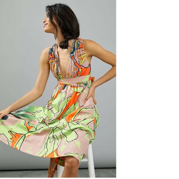 ANTHROPOLOGIE Nerida Midi Dress NEW WITH TAG NWT MP PM - Picture 2 of 10